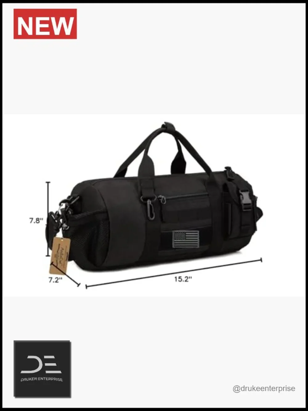Small Tactical Duffle Bag with Molle System - Nylon Water Resistant Sports